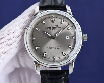 Rolex Datejust 9015 Movement 42mm 28800/h 100m Waterproof Leather Band Watch